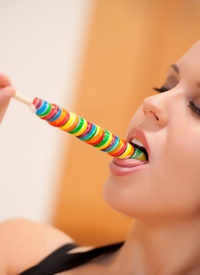Bryci licks this lollipop like a.... lollipop.